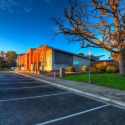 Medical centre at sunset