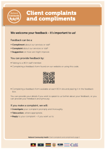 Client complaints and compliments