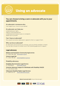 Using an advocate