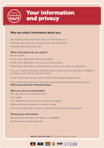 Your information and privacy